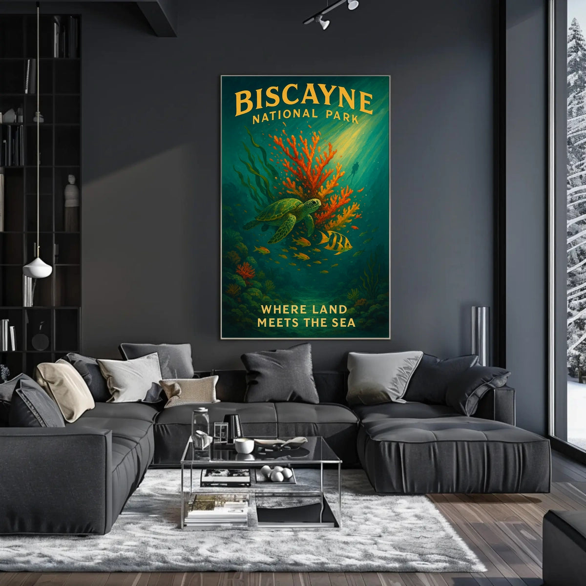 Biscayne National Park Where Land Poster
