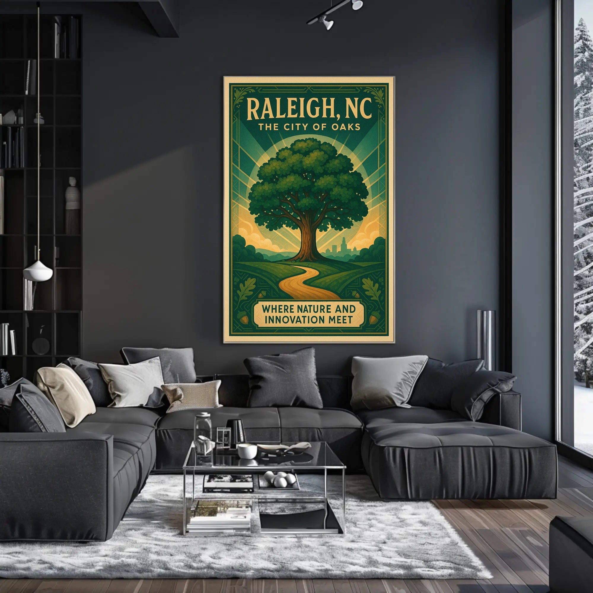 Raleigh City of Oaks Urban or Cityscape Poster