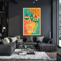 Festive Christmas Ornaments Retro Design Abstract Artistic Poster