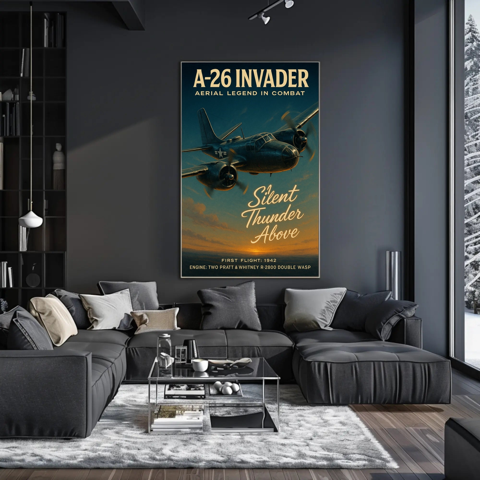 A-26 Invader Vintage WWII Aviation Art Poster