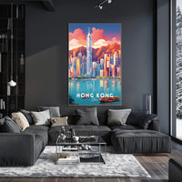 Hong Kong Skyline Vibrant Urban or Cityscape Poster