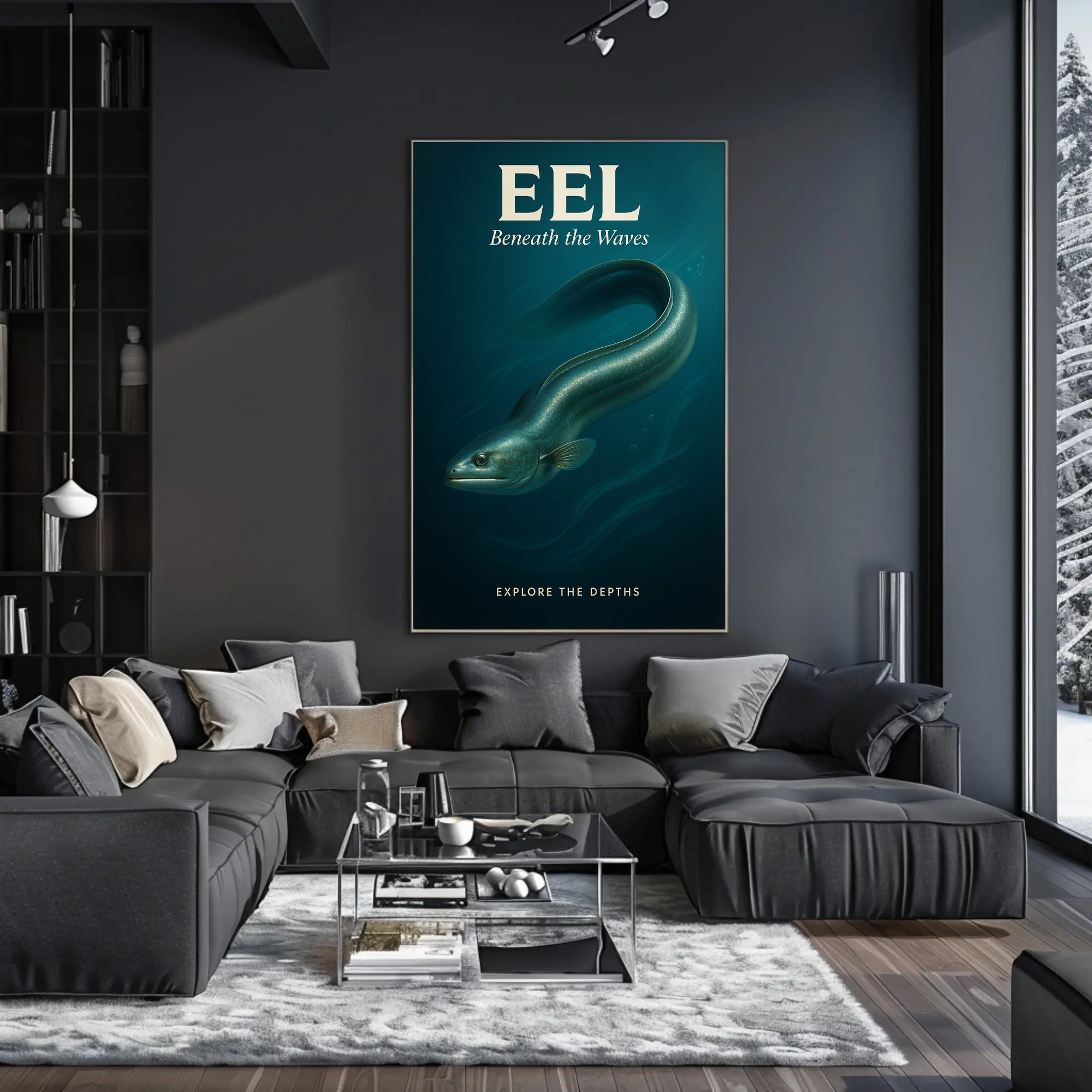 Eel Beneath the Waves Poster PosterGoat