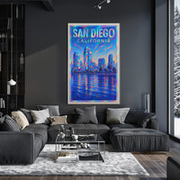 San Diego Skyline Poster