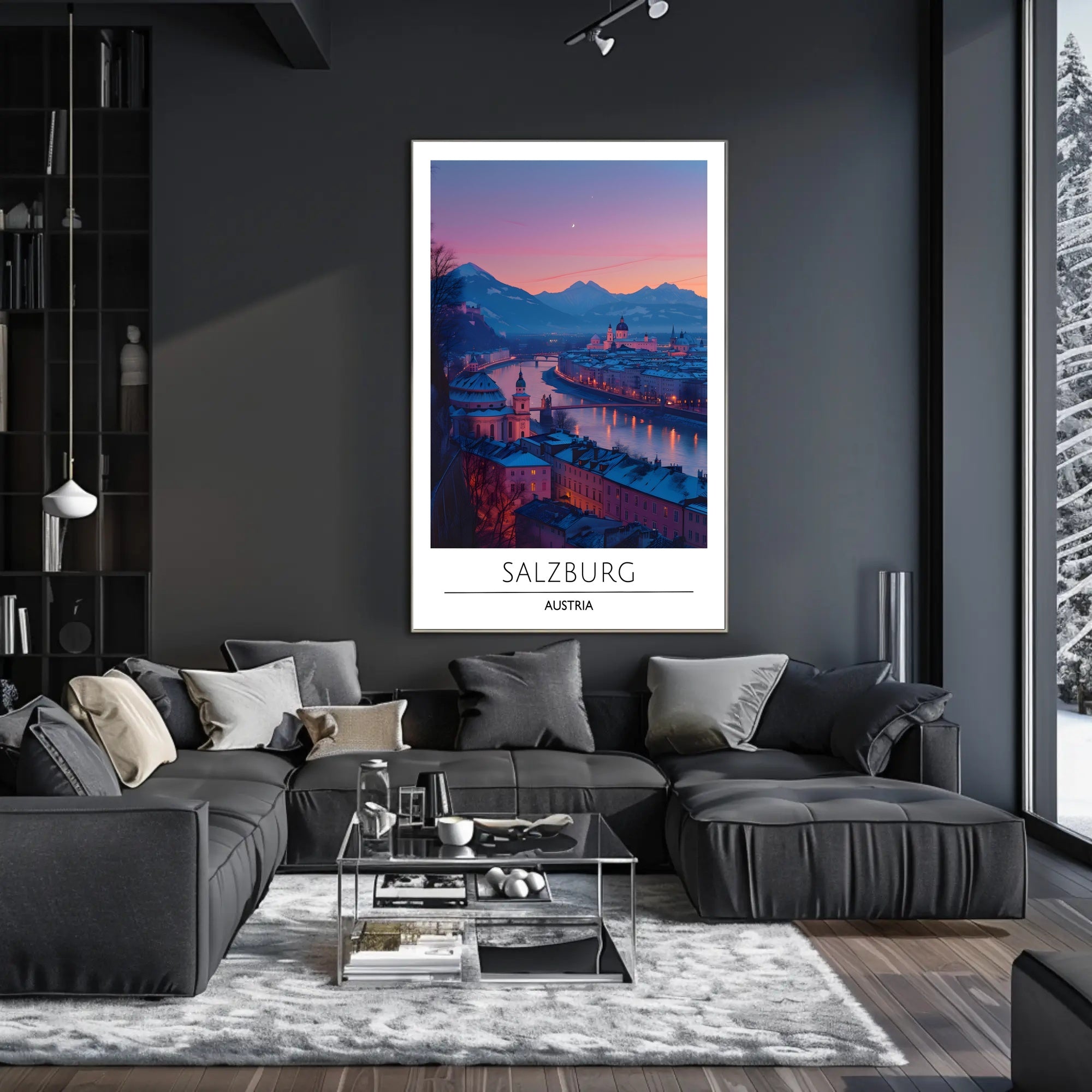 Salzburg Twilight Enchantment: Scenic Travel Poster