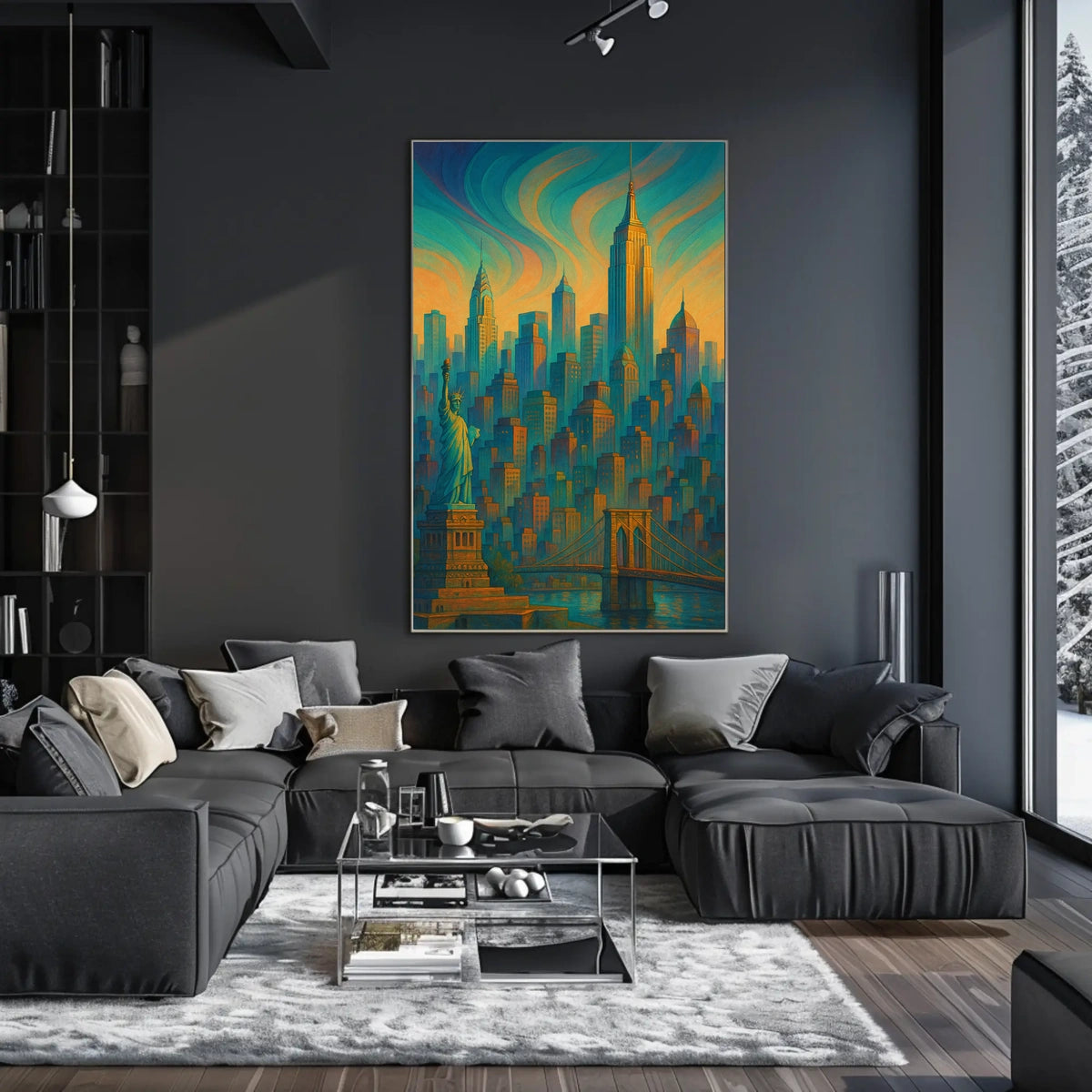 New York City Dreamscape Poster Abstract Cityscape Wall Art
