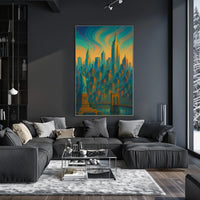 New York City Dreamscape Poster Abstract Cityscape Wall Art