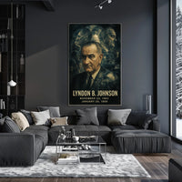 Lyndon B. Johnson 36th President of the United States Double Exposure Poster