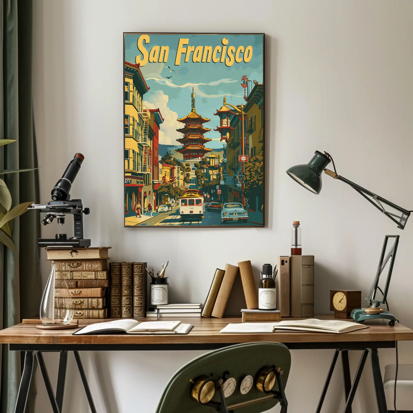 Vintage Travel Poster - San Francisco Chinatown