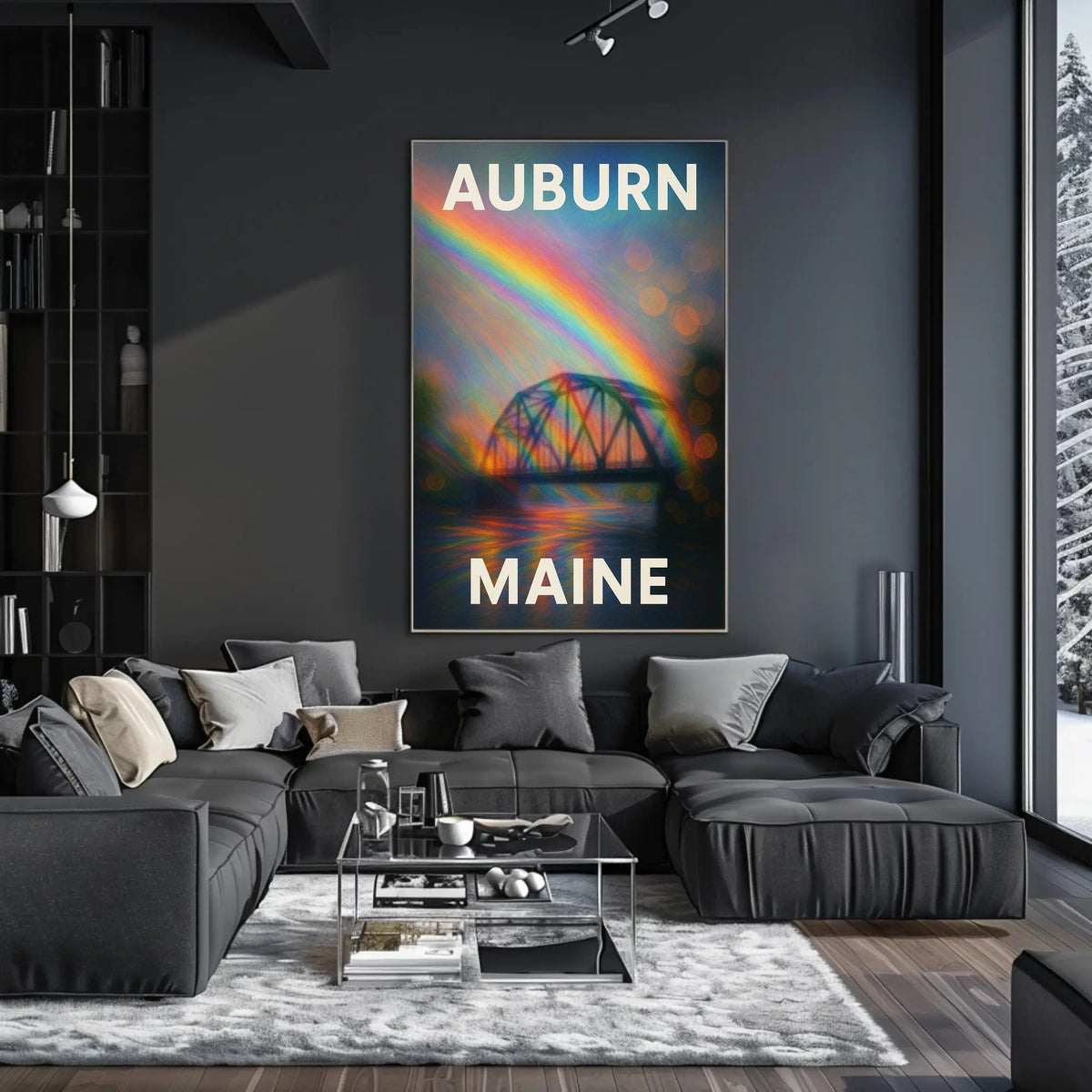 Auburn Maine Rainbow Bridge Photography Wanderlust Poster