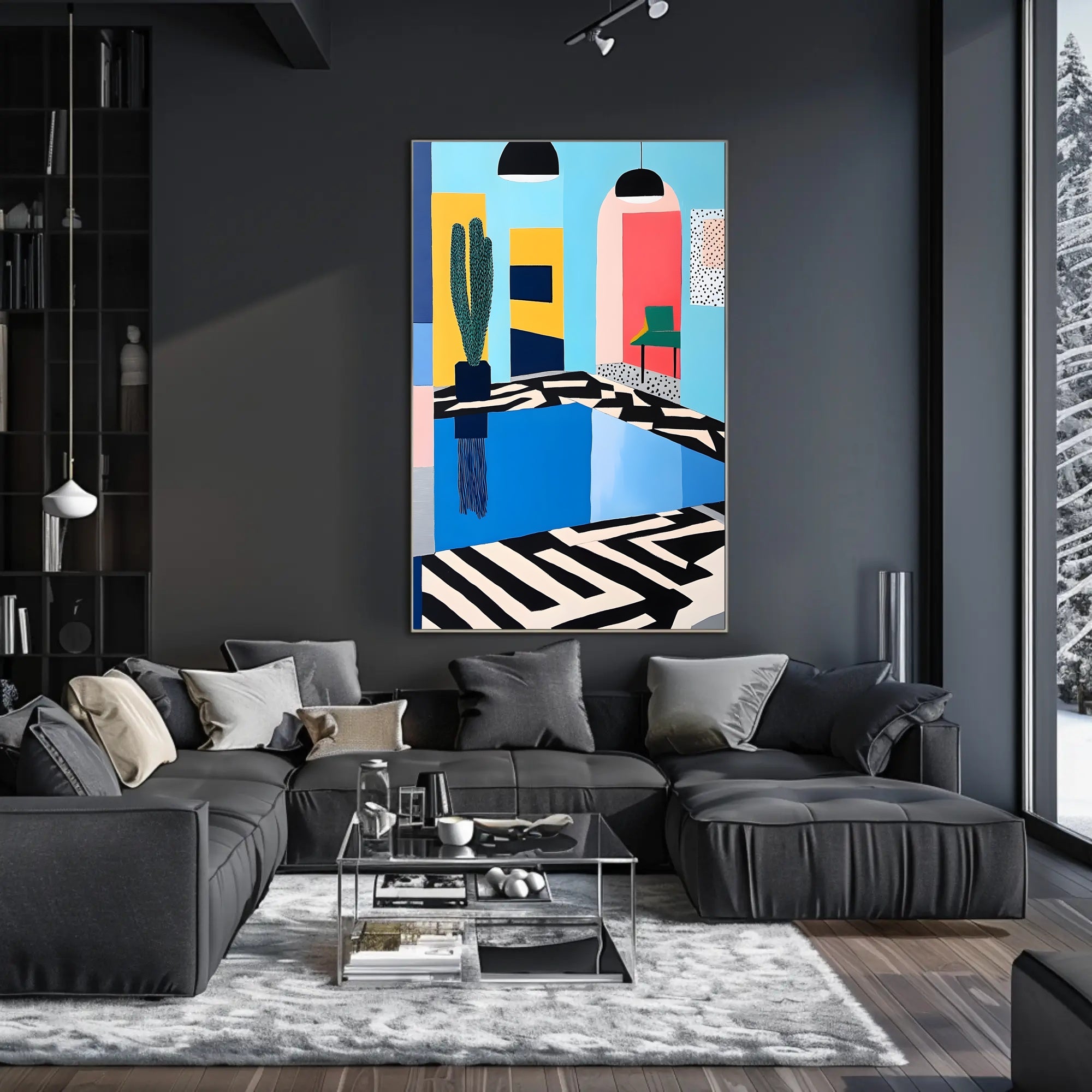 Modern Interior Abstraction Poster Wall Art