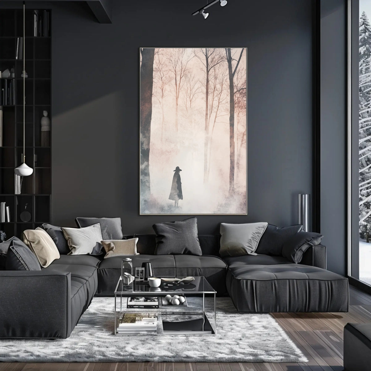 Solitary Figure Mystery Solitude Watercolor Poster