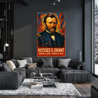 Ulysses S. Grant 18th President of the United States Glitch Hop Art Poster