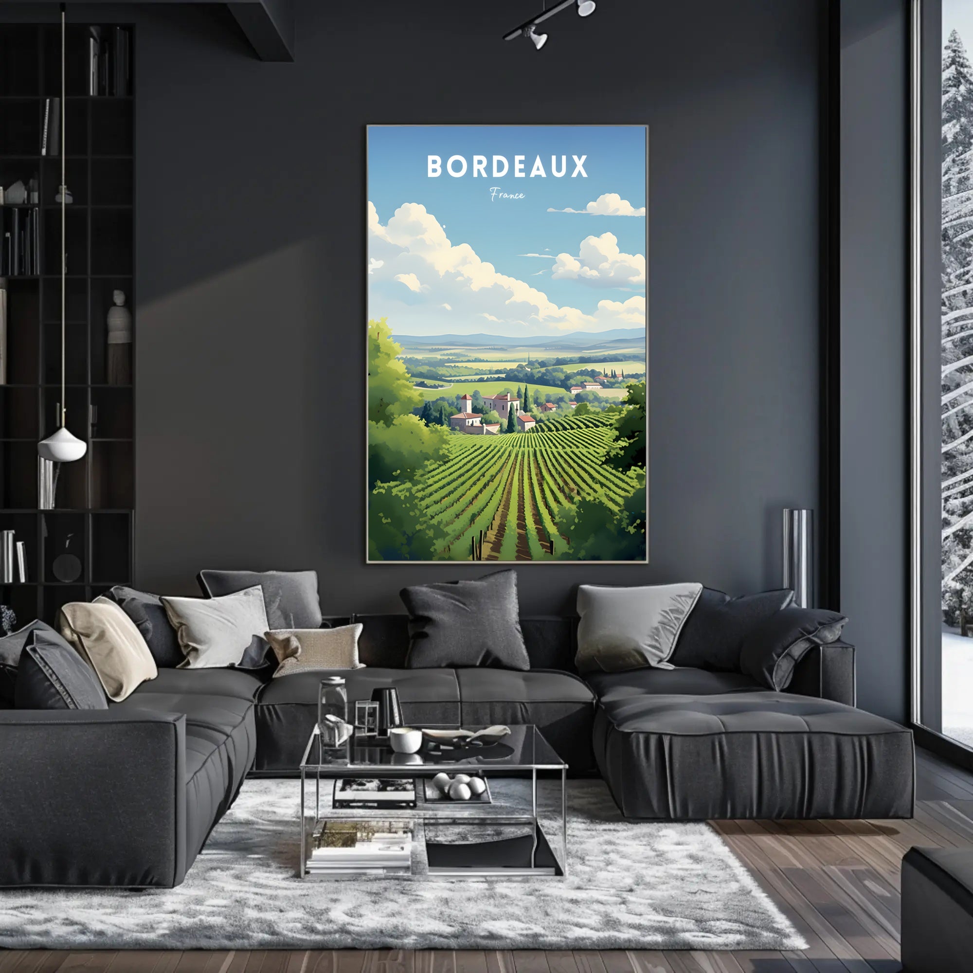 Scenic Bordeaux Vineyards Poster