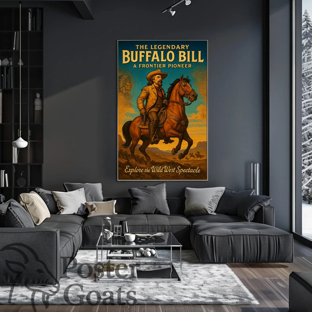 Buffalo Bill Poster Vintage Western Frontier Wall Art