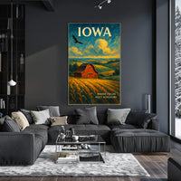 Iowa Where Fields Meet Horizons Poster