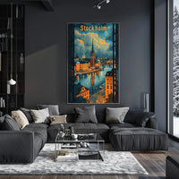 Stockholm Evening Skyline Poster