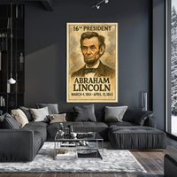 Abraham Lincoln 16th President of the United States Exaggerated Cartoon Sketch Poster