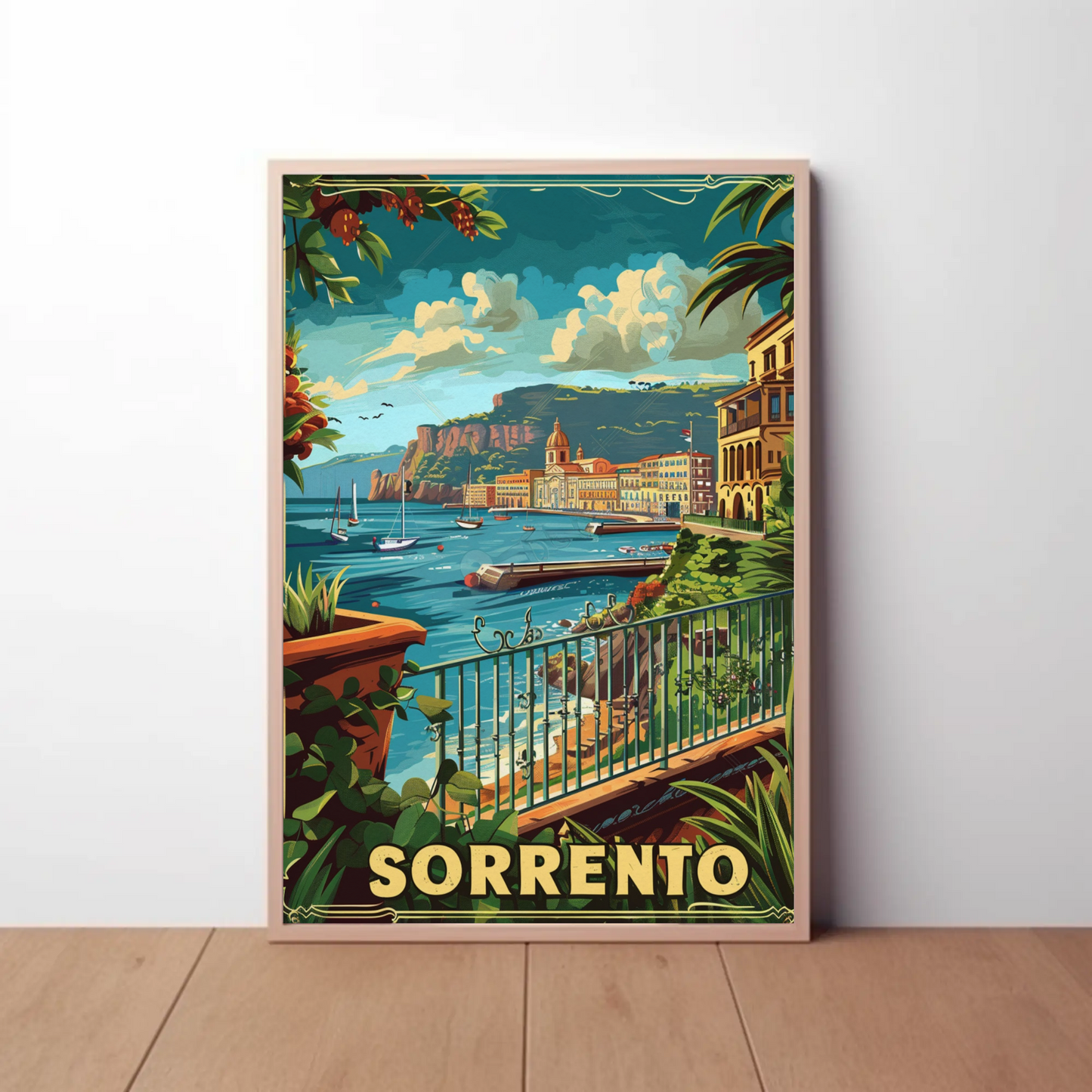 Sorrento Italy Amalfi Coast Seaside Travel Poster