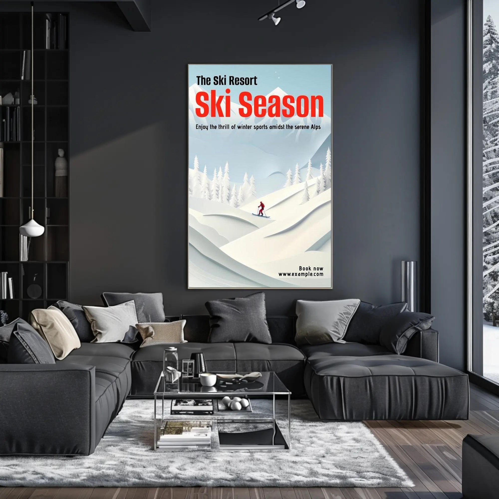 Ski Season at The Ski Resort Poster PosterGoat