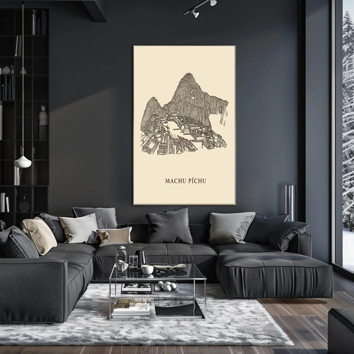 Machu Picchu A Line Art Tribute Poster