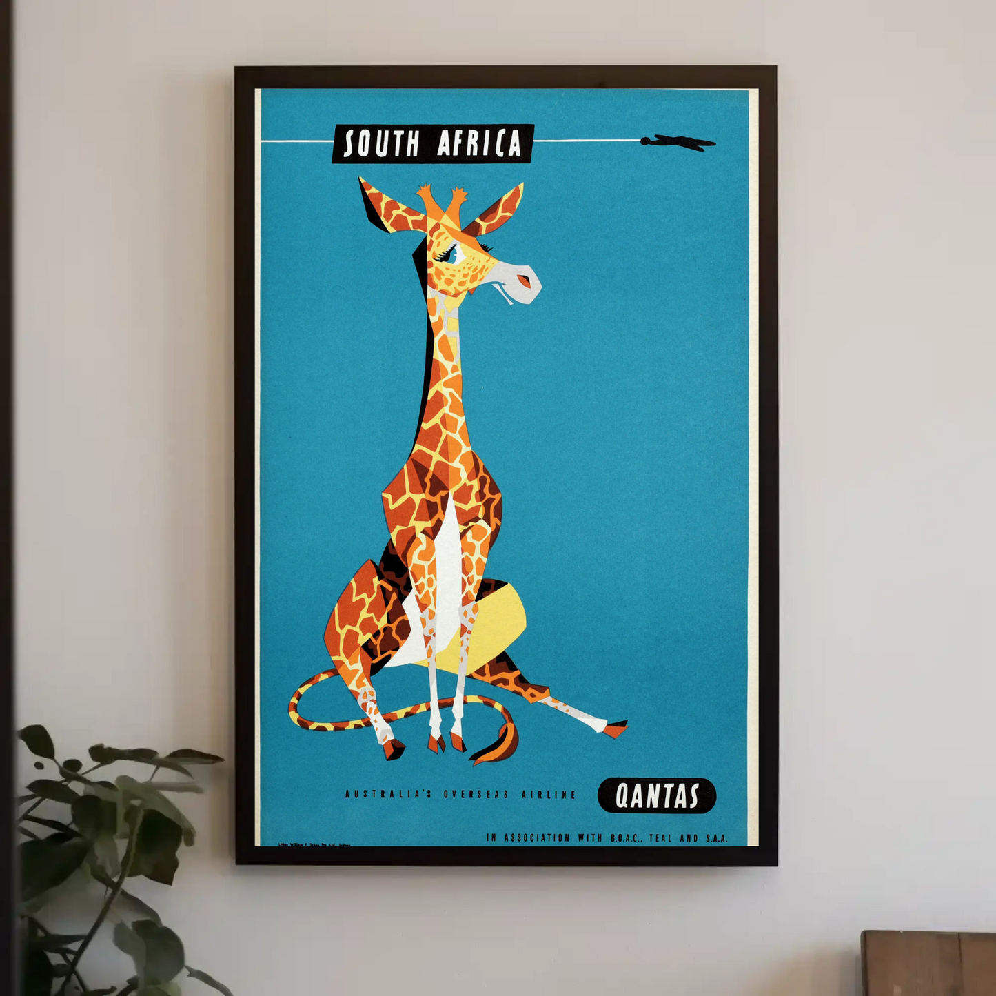 South Africa - Qantas Travel Poster