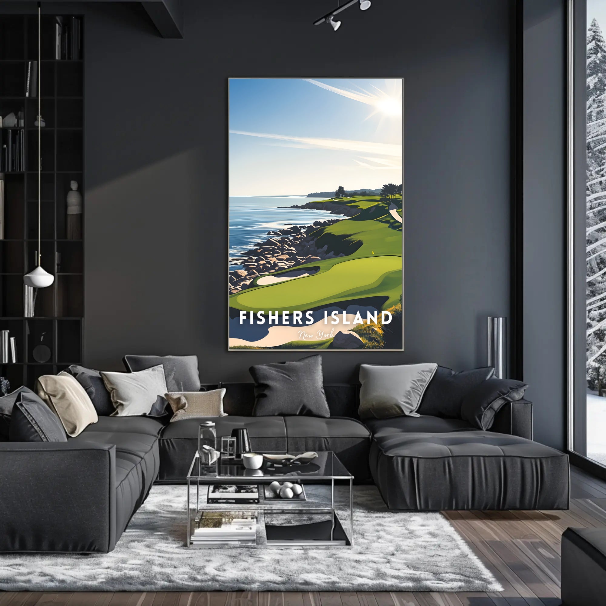Serene Coastal Golf Course Art Print - Sports Poster