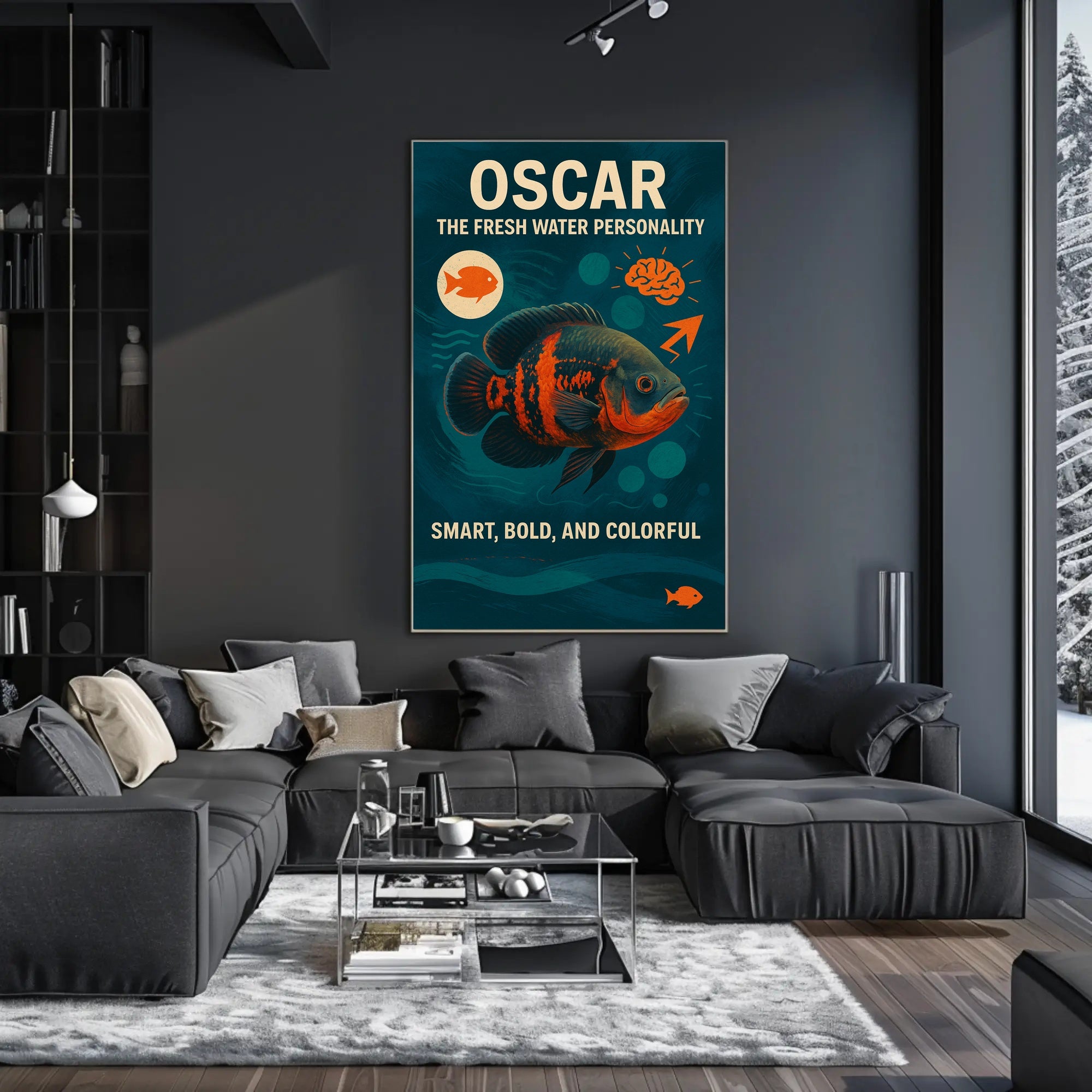 Oscar Fish Abstract Art for Animal Poster