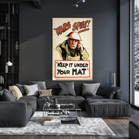 KEEP IT UNDER YOUR HAT WWII Propaganda Poster