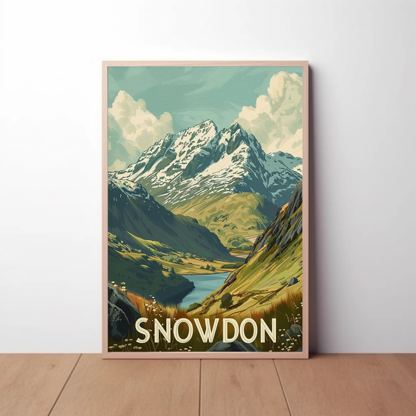 Snowdon Mountain Landscape Travel Poster