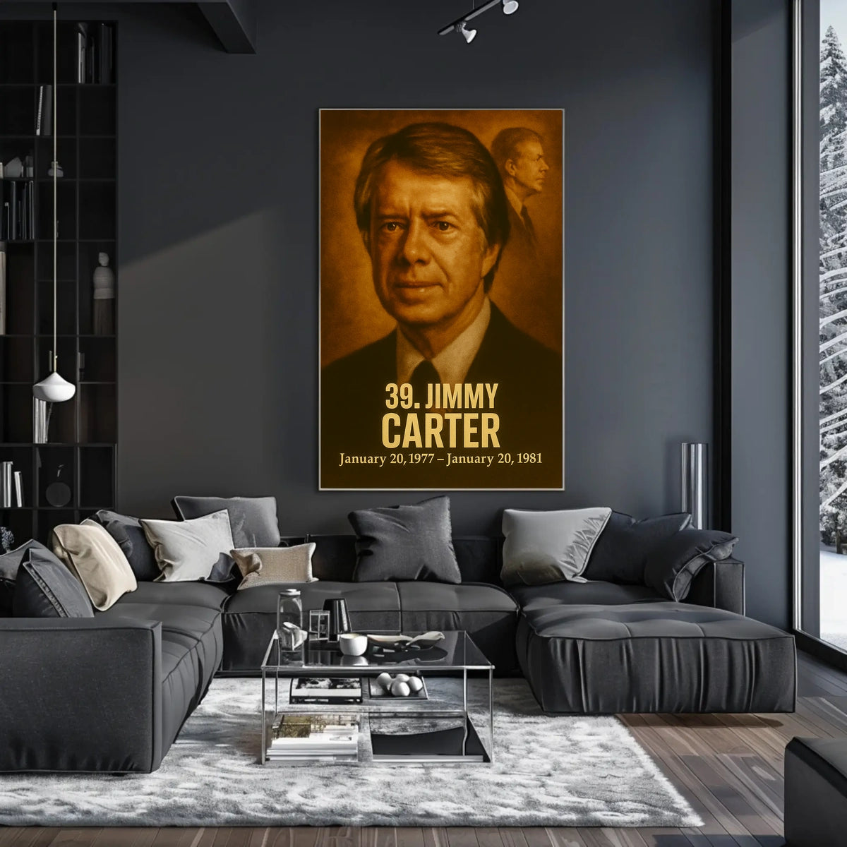 Jimmy Carter Presidential Portrait Poster Vintage Analog Film Aesthetic Wall Art Print USA History