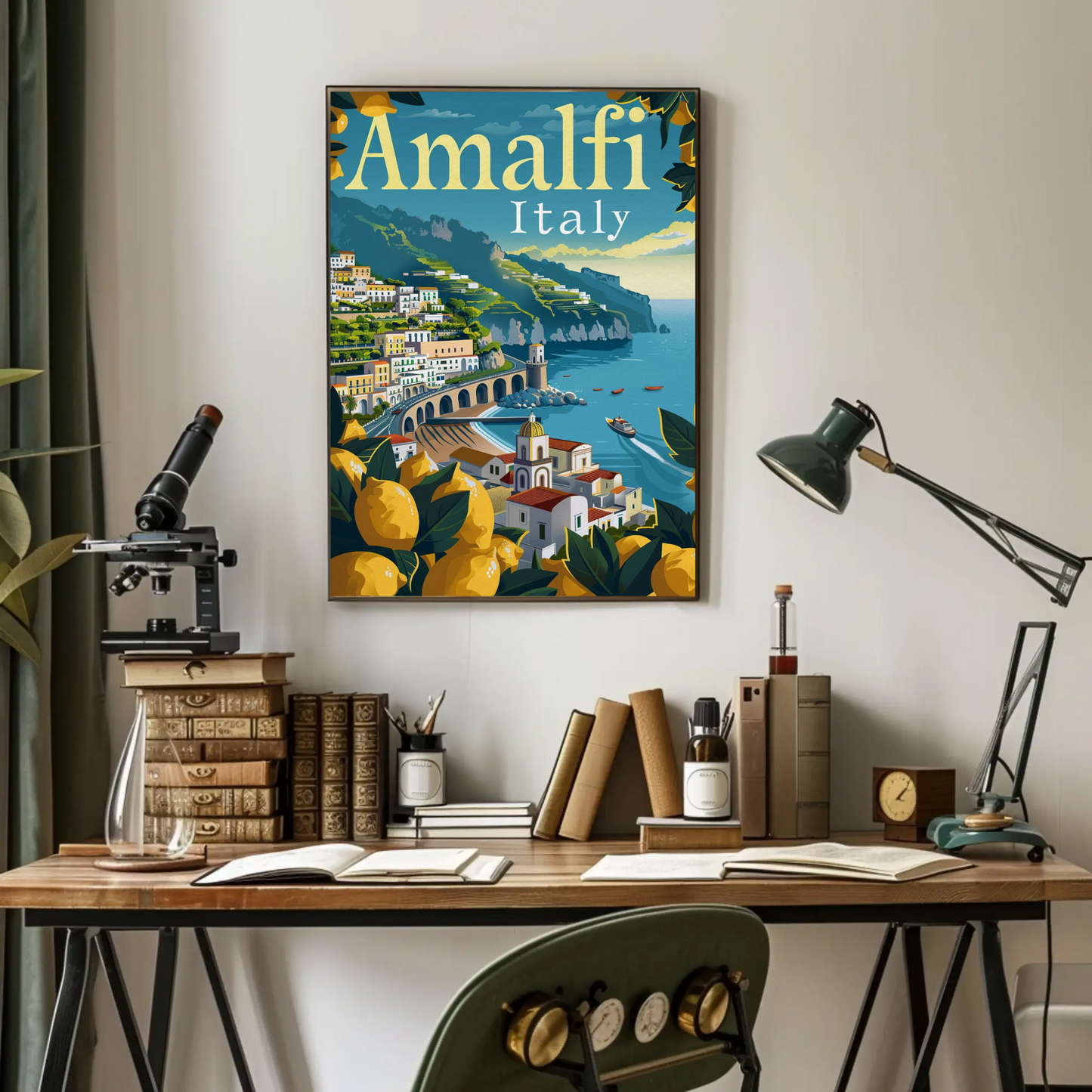 Amalfi Italy Colorful Vintage Poster