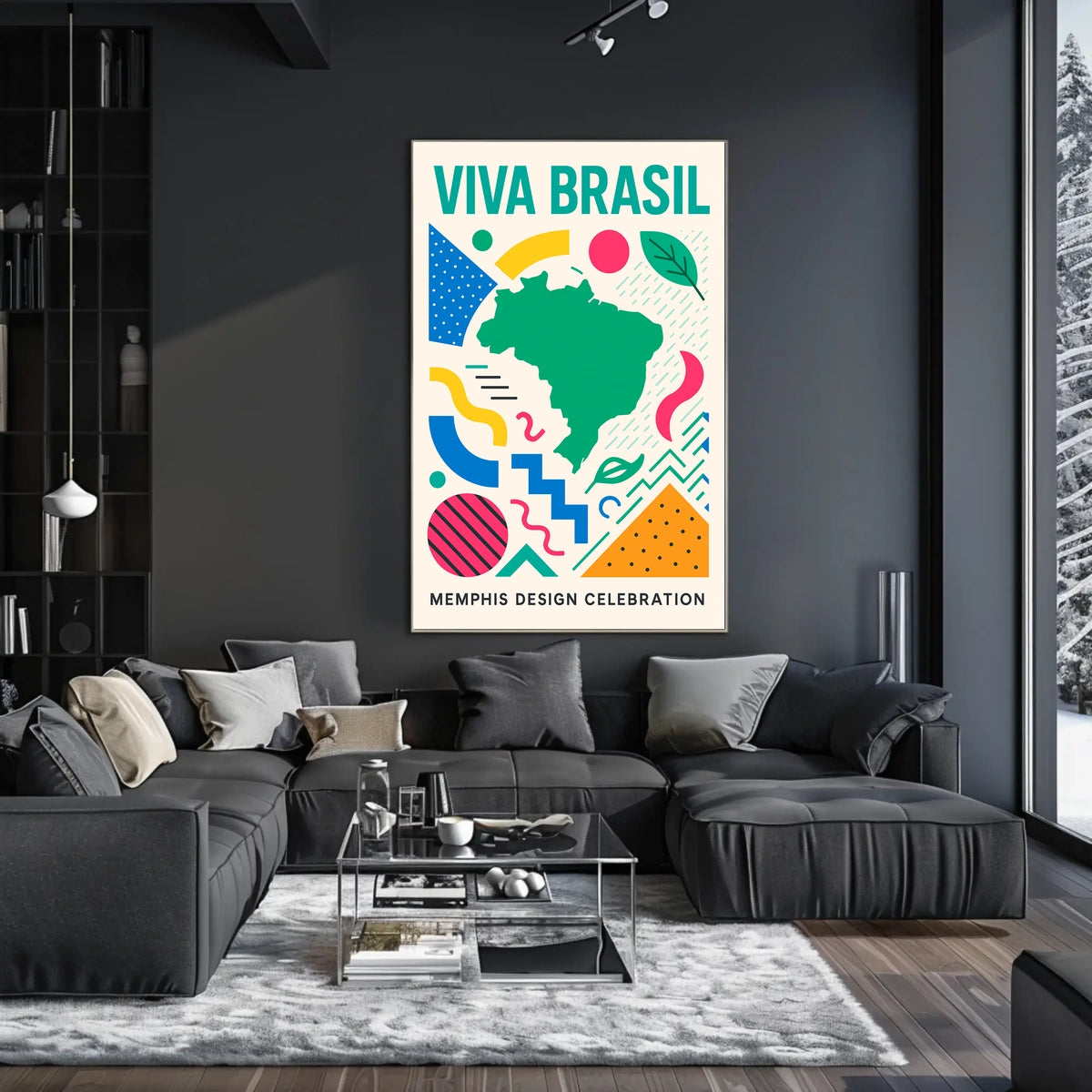 Viva Brasil Memphis Design Celebration Poster