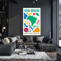 Viva Brasil Memphis Design Celebration Poster