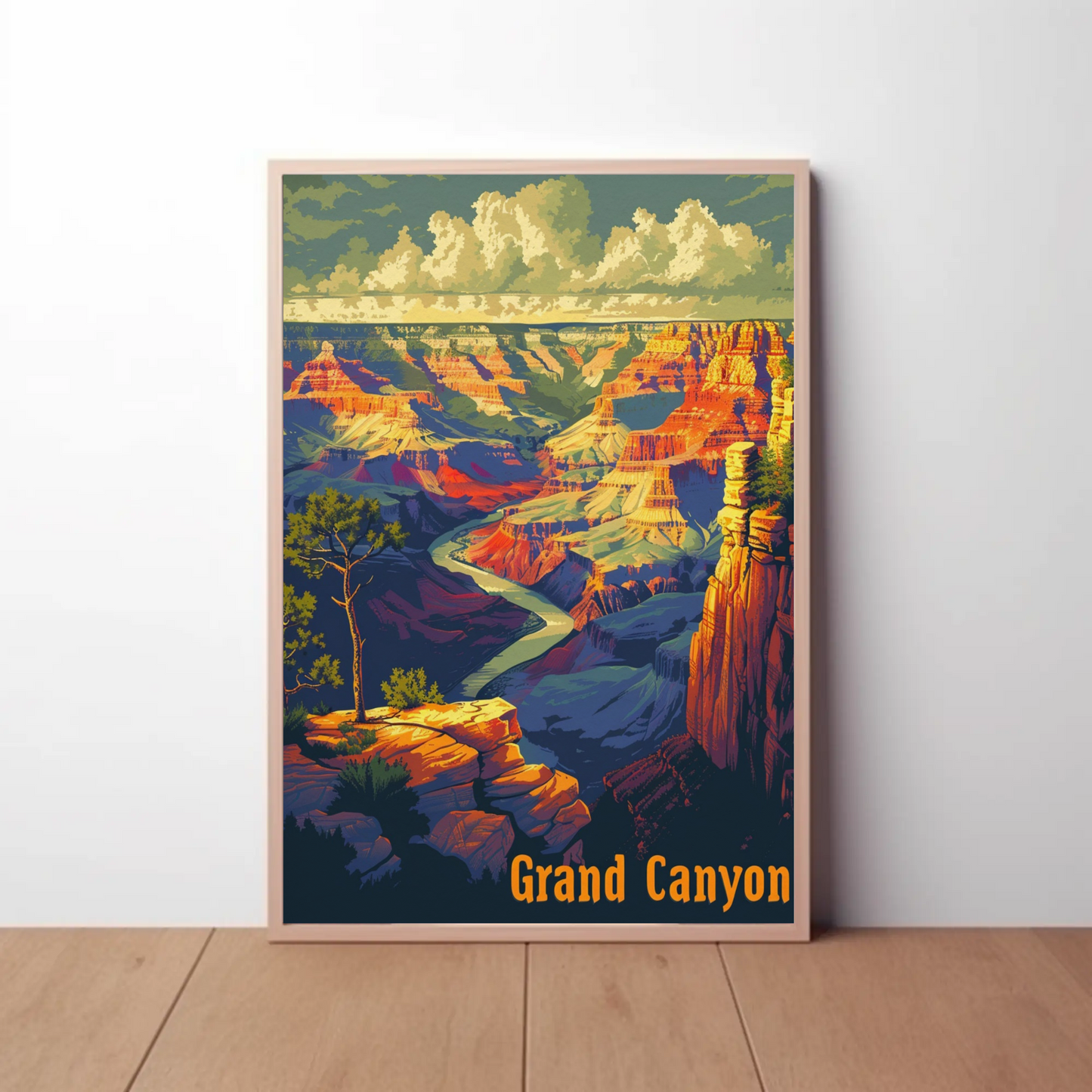 Grand Canyon River Valley View Travel Poster