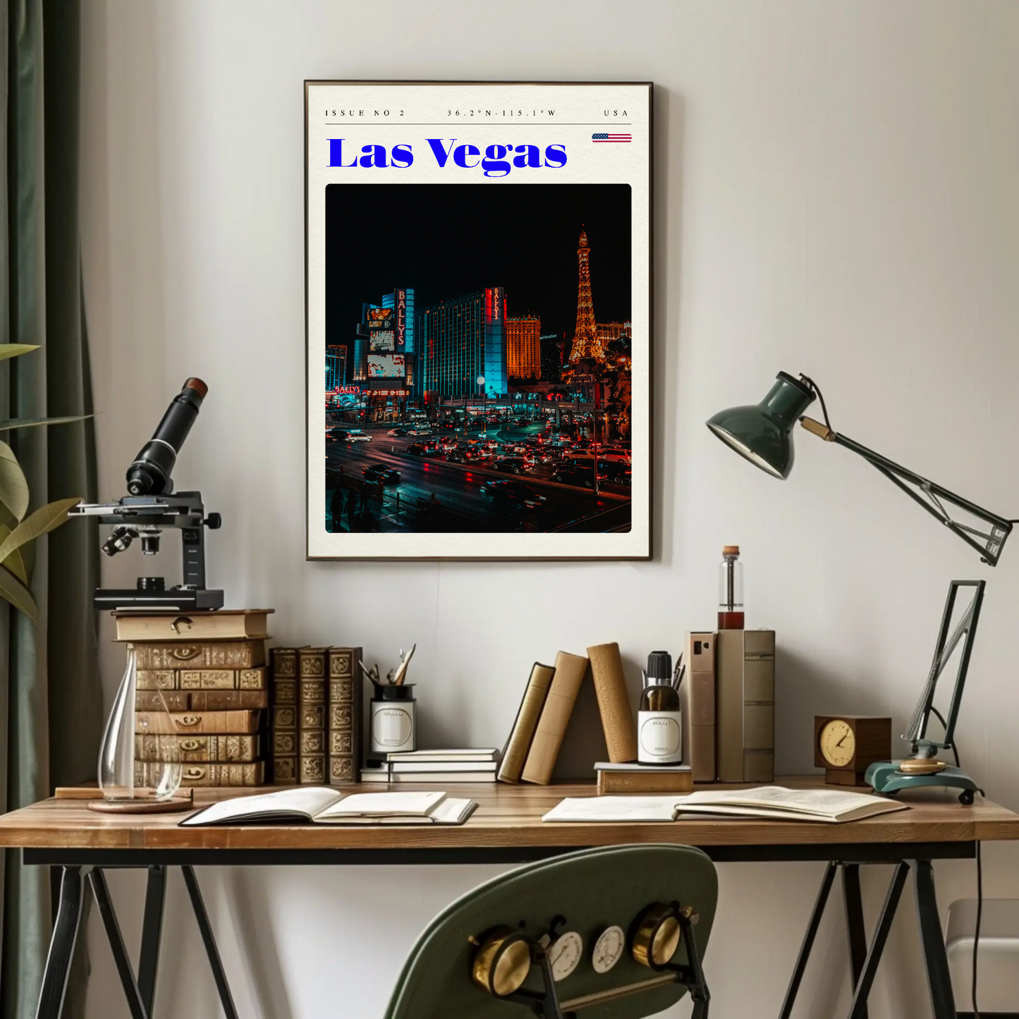 Vintage Poster Las Vegas Strip Night Lights