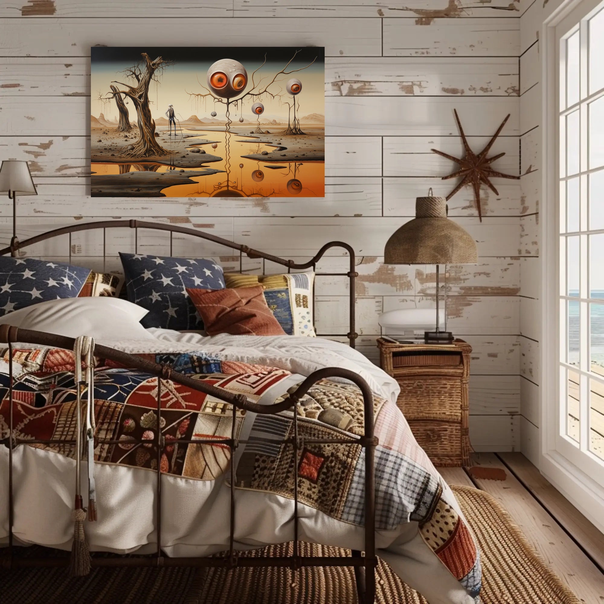 Surreal Alien Landscape: Futuristic Sci-Fi Poster