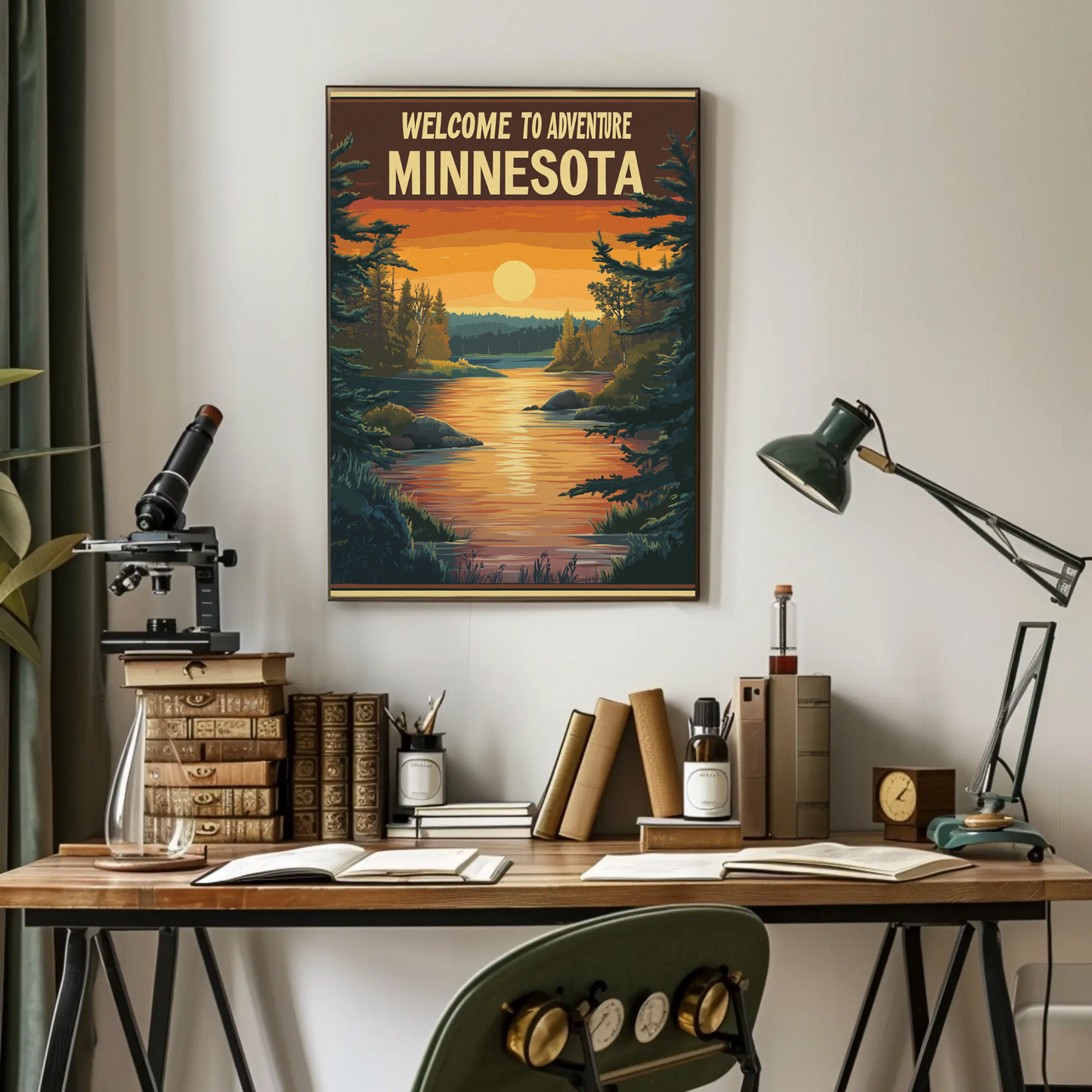 Welcome to Adventure - Minnesota Vintage Travel Poster