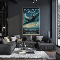 Douglas B18 Bolo Vintage Poster Print Aviation Wall Art