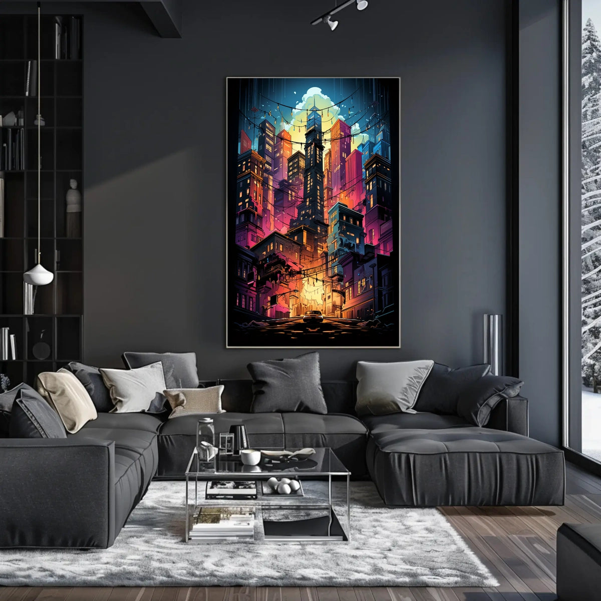 Vibrant Cityscape At Dusk Poster