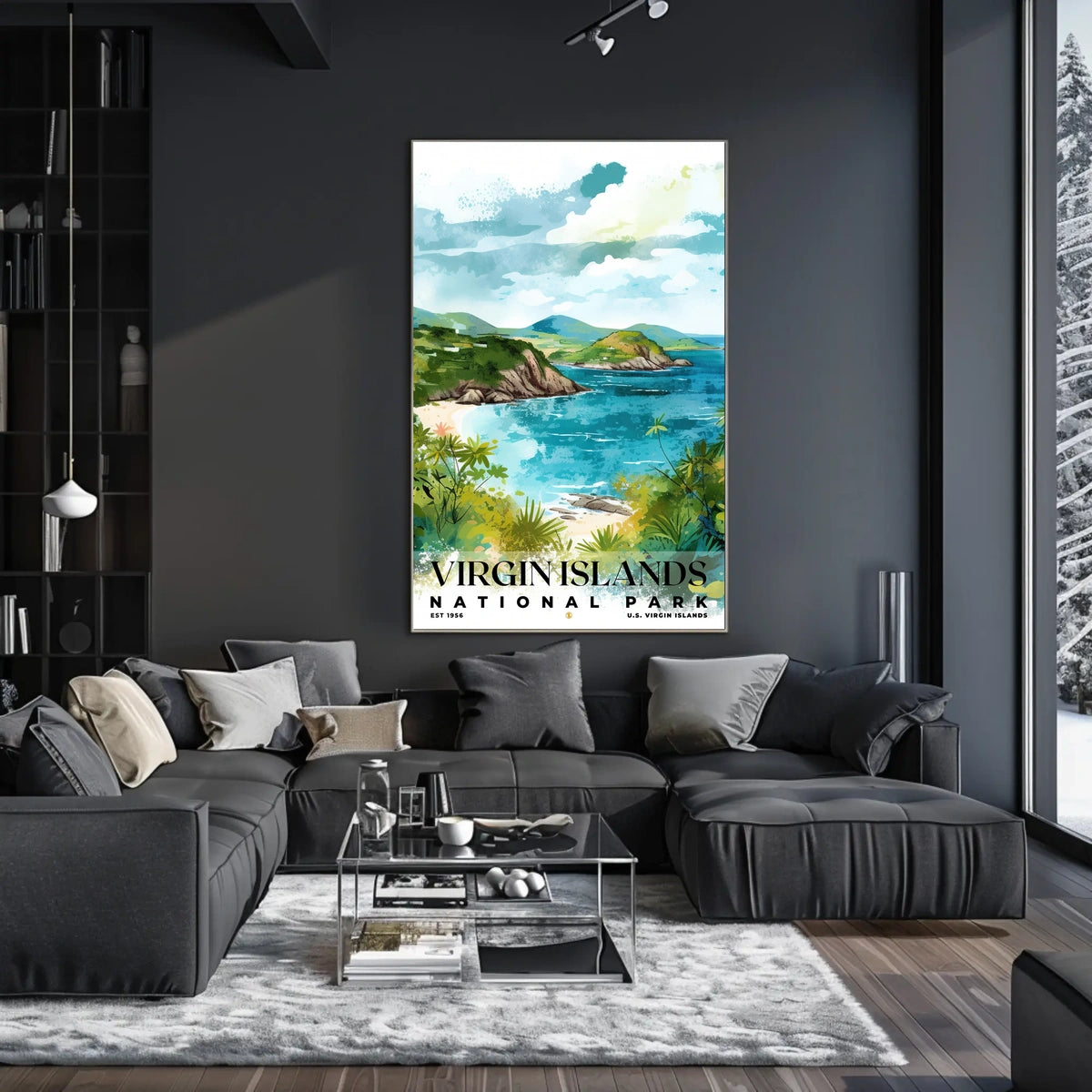 Virgin Islands Watercolor Wall Art Poster