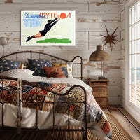 Dynamic Soviet Goalkeeper Action in Vintage Sports Poster