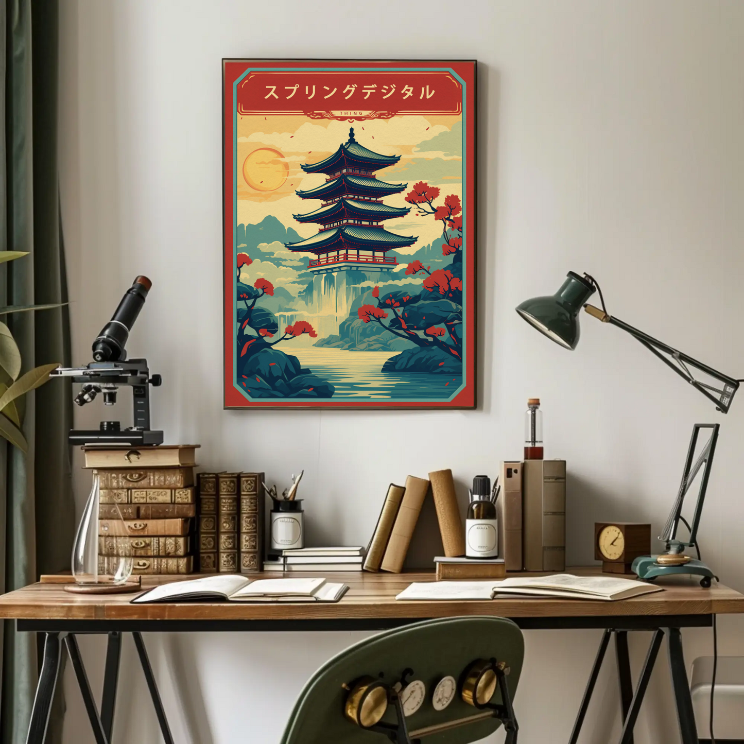 Japan Pagoda Vintage Travel Poster