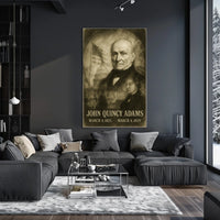 John Quincy Adams 6th President of the United States Double Exposure Poster