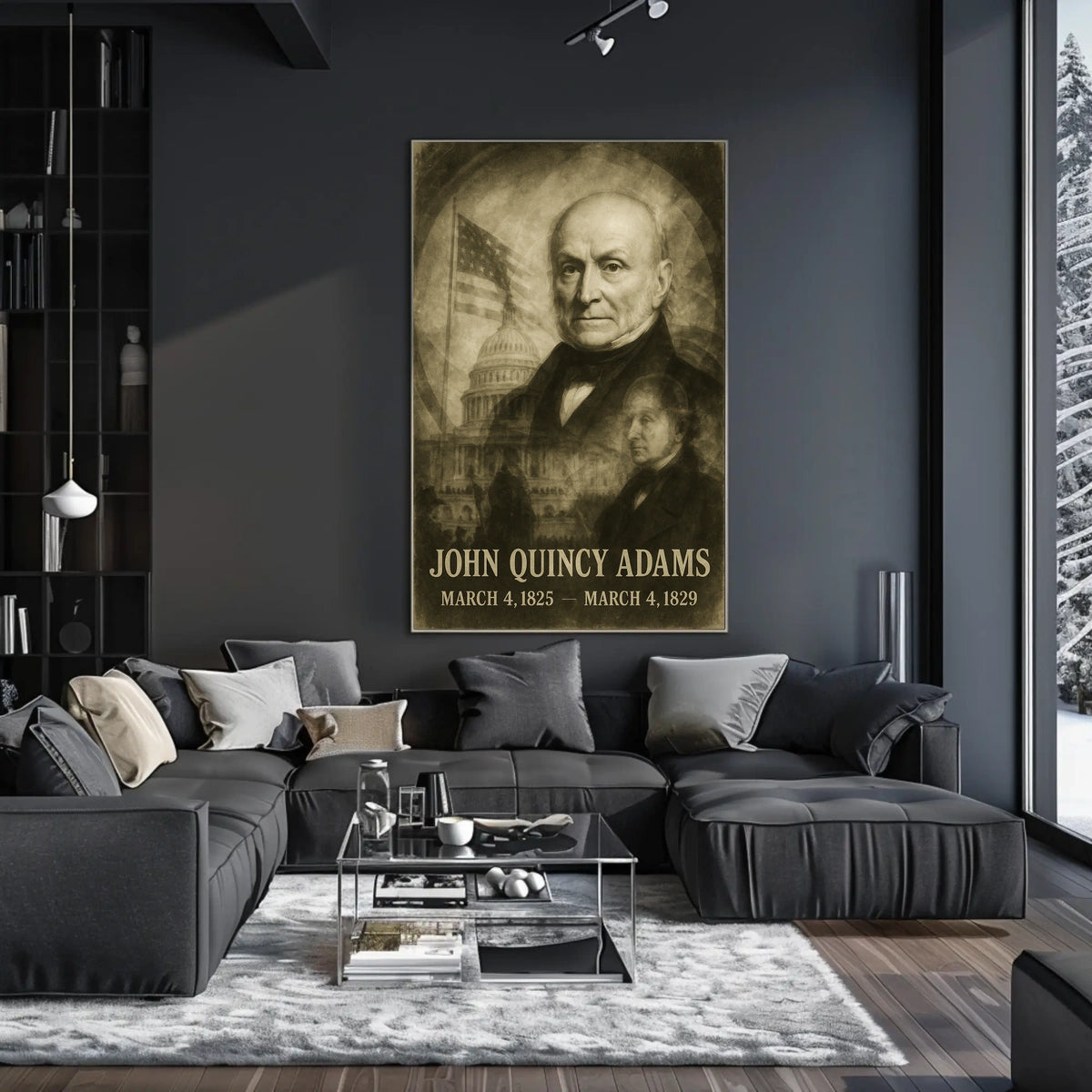 John Quincy Adams 6th President of the United States Double Exposure Poster