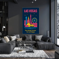 Las Vegas Iconic Landmarks Travel Poster