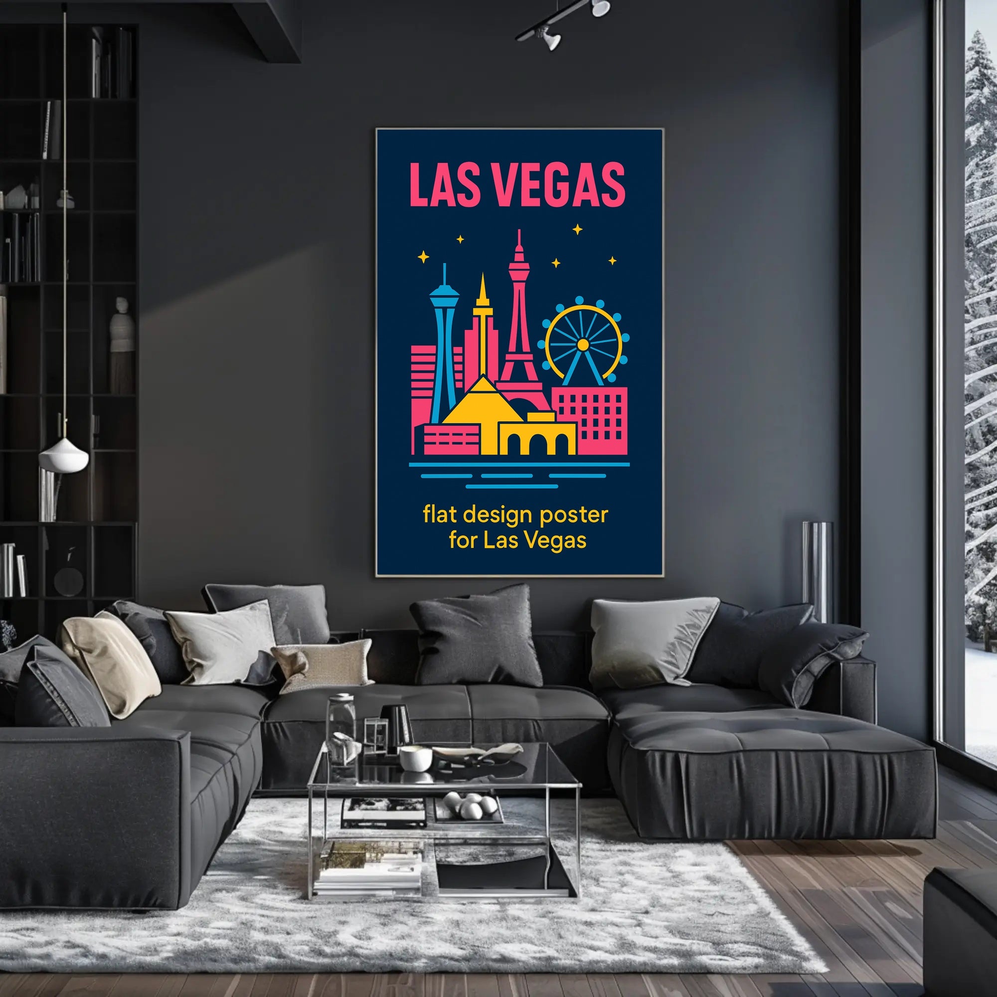 Las Vegas Iconic Landmarks Travel Poster