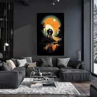Cosmic Explorers at Sunset Poster