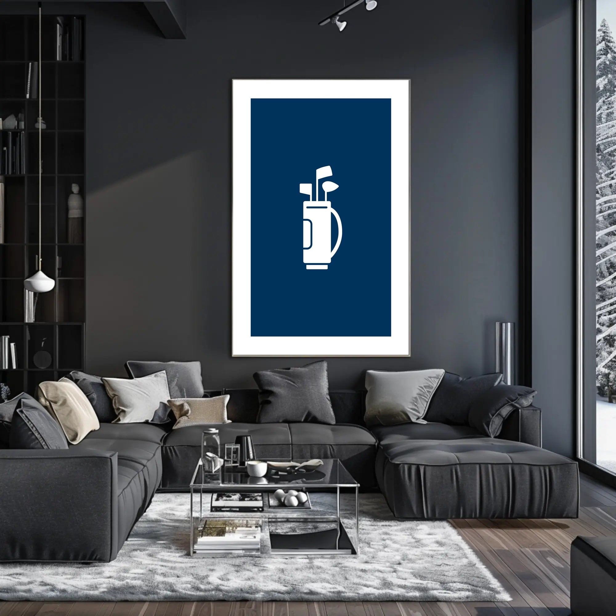 Minimalist Golf Bag Silhouette on Sports Poster