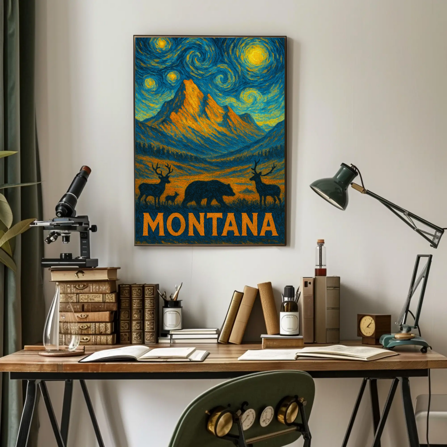 Montana Starry Night Poster