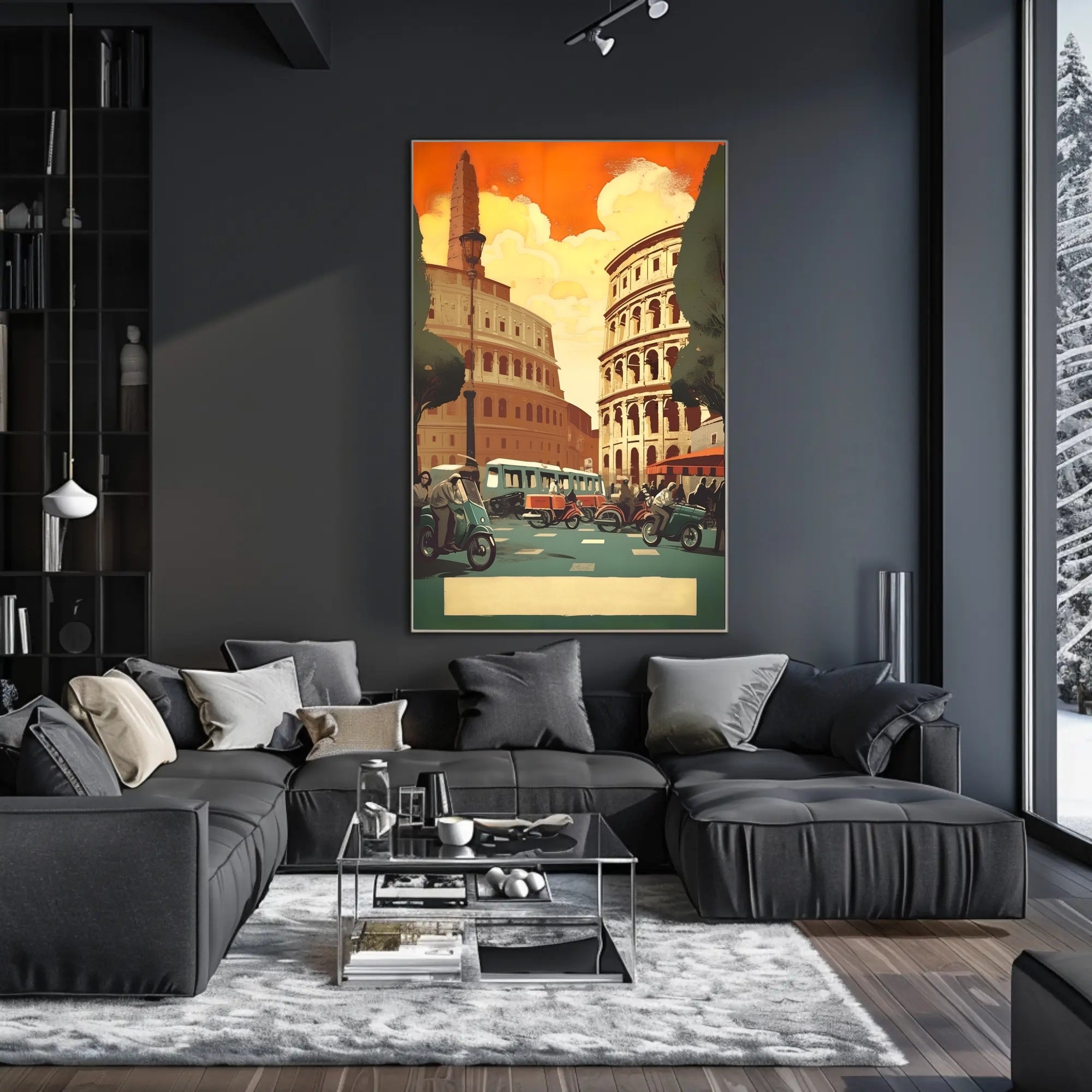 Vibrant Roman Streetscape Poster